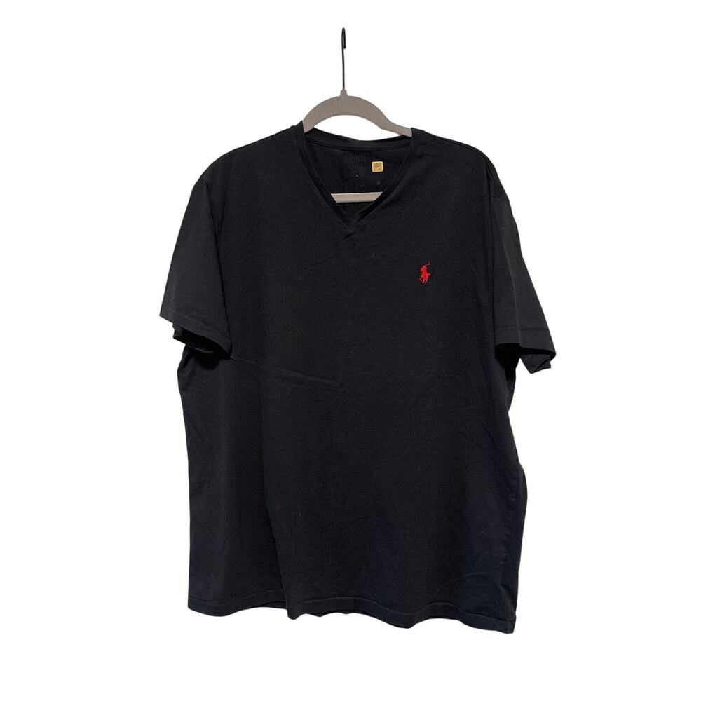 Polo Ralph Lauren Men's Black V-Neck Pony Logo T-Shirt XL - Picture 2 of 7